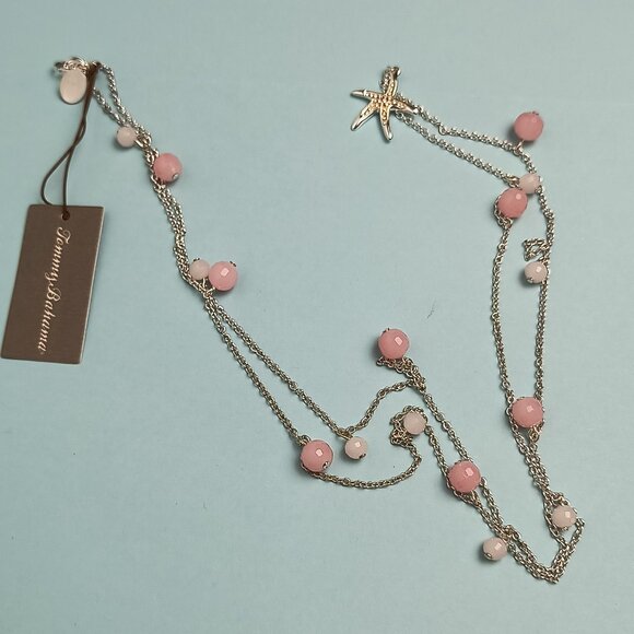 Tommy Bahama Square Sparkle Starfish Long Start Necklace Pink1